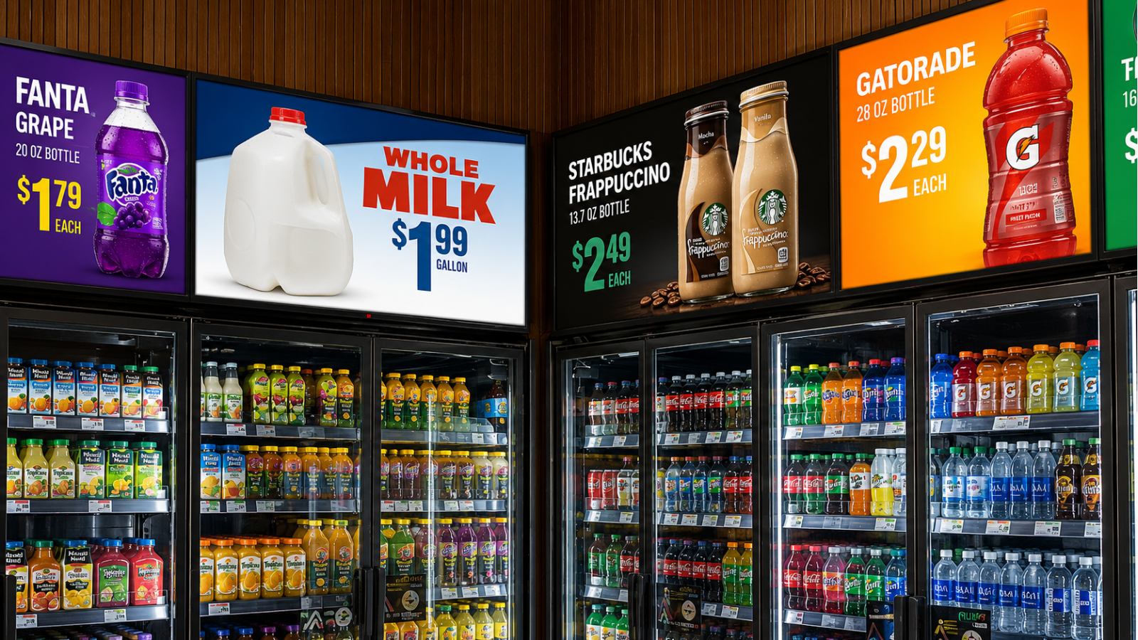 convenience store digital signage