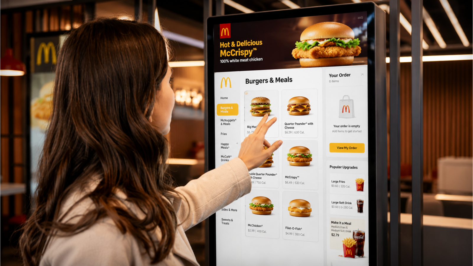 digital menu board kiosk mcdonalds